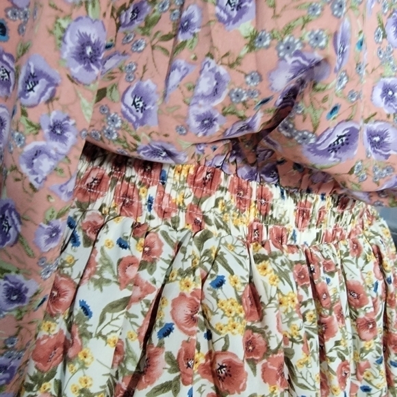 NEW Free The Roses Floral Multi Color Dress Layered Ruffles Long sleeves Size M - Picture 8 of 17